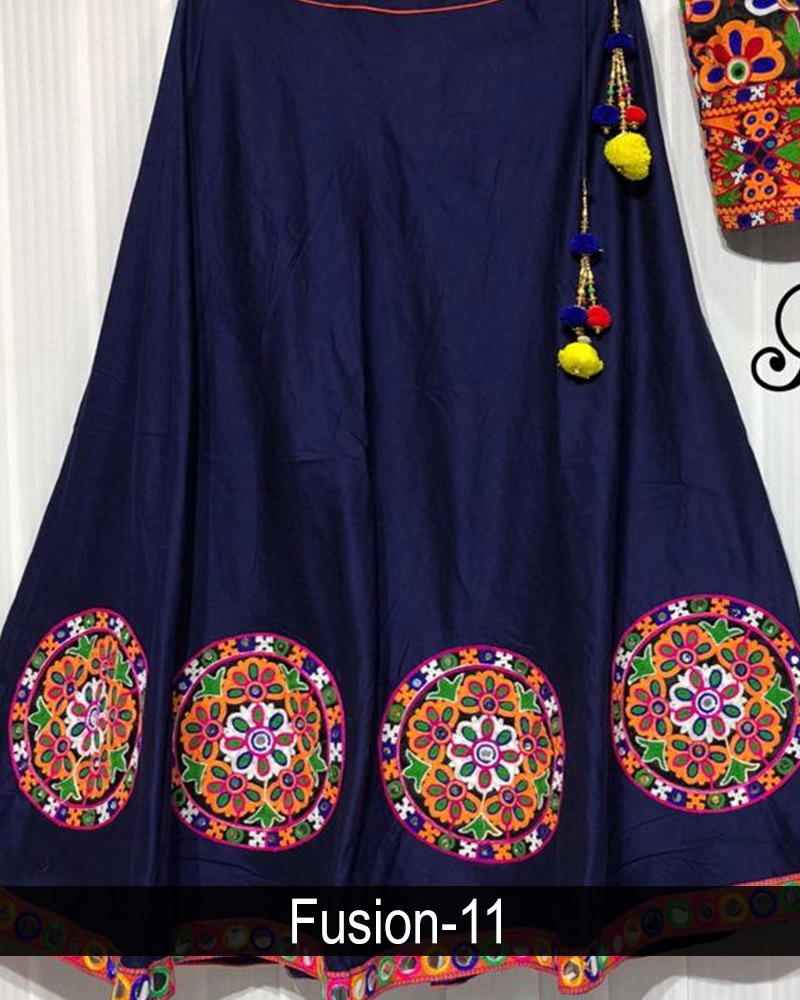 Fusion Vol-11 By Fashid Wholesale 11-a & 11-d Series Designer Beautiful Navratri Collection Occasional Wear & Party Wear Pure Cotton Silk Embroidered Lehengas At Wholesale Price
