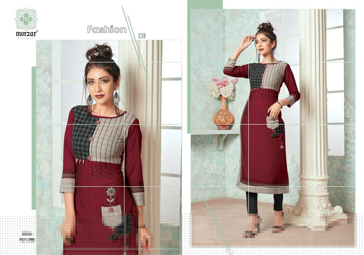 Future By Morzar 9001 To 9008 Series Designer Beautiful Stylish Colorful Fancy Ready To Wear & Casual Wear & Ethnic Wear Heavy Two Tone Rayon Handworked Kurtis At Wholesale Price