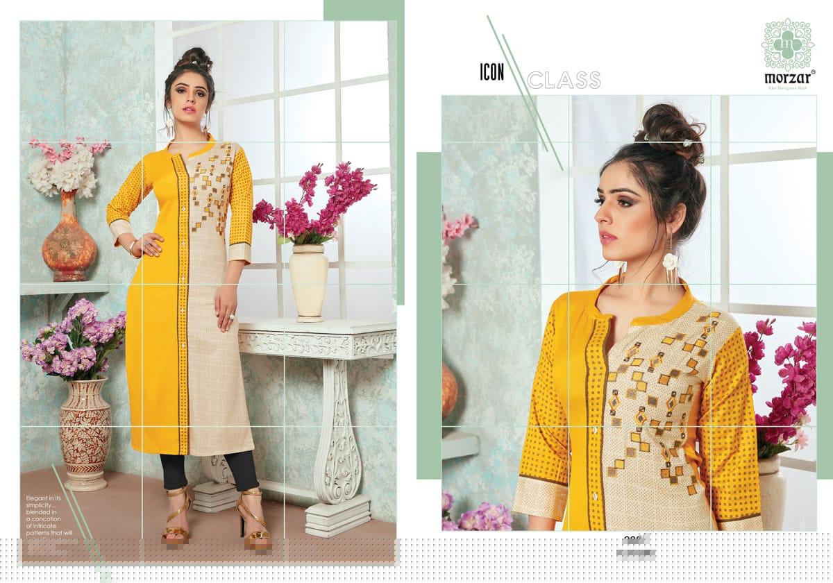 Future By Morzar 9001 To 9008 Series Designer Beautiful Stylish Colorful Fancy Ready To Wear & Casual Wear & Ethnic Wear Heavy Two Tone Rayon Handworked Kurtis At Wholesale Price