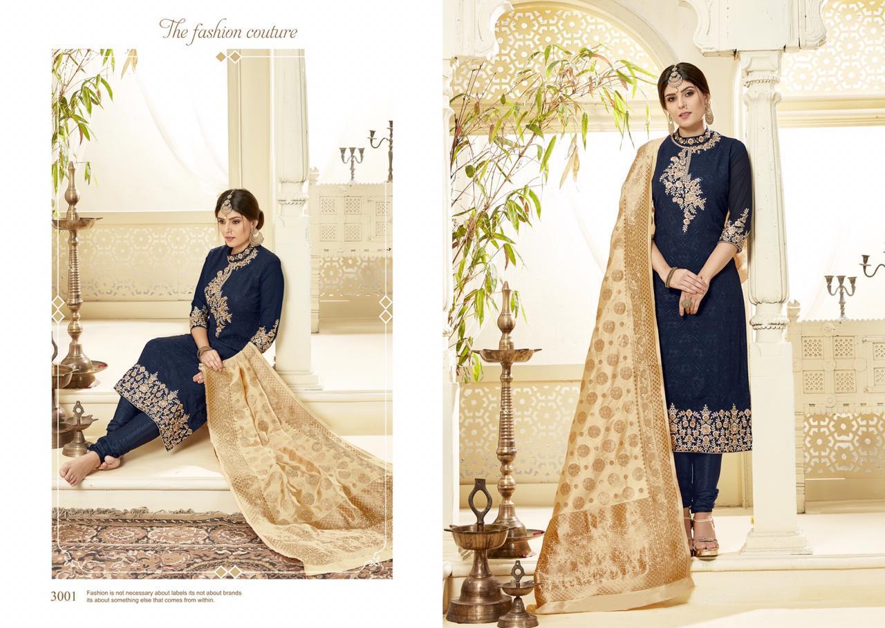 Gaama By Sarvada Creation 3001 To 3008 Series Designer Suits Beautiful Stylish Fancy Colorful Party Wear & Ethnic Wear Georgette Embroidered Dresses At Wholesale Price