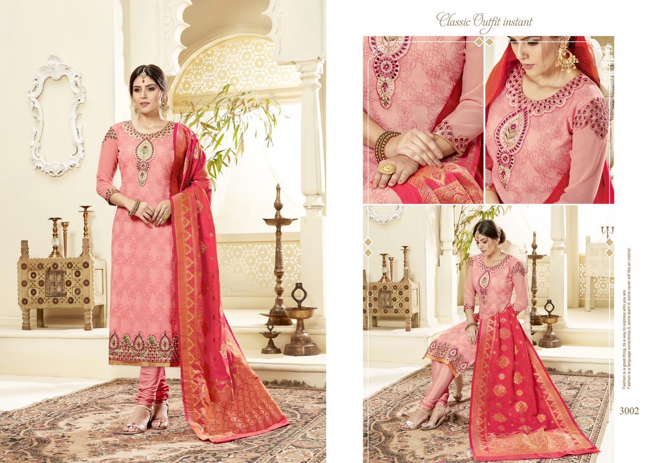 Gaama By Sarvada Creation 3001 To 3008 Series Designer Suits Beautiful Stylish Fancy Colorful Party Wear & Ethnic Wear Georgette Embroidered Dresses At Wholesale Price