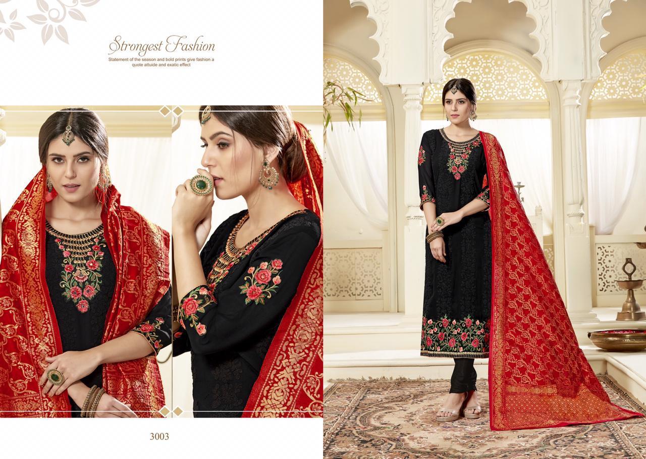Gaama By Sarvada Creation 3001 To 3008 Series Designer Suits Beautiful Stylish Fancy Colorful Party Wear & Ethnic Wear Georgette Embroidered Dresses At Wholesale Price