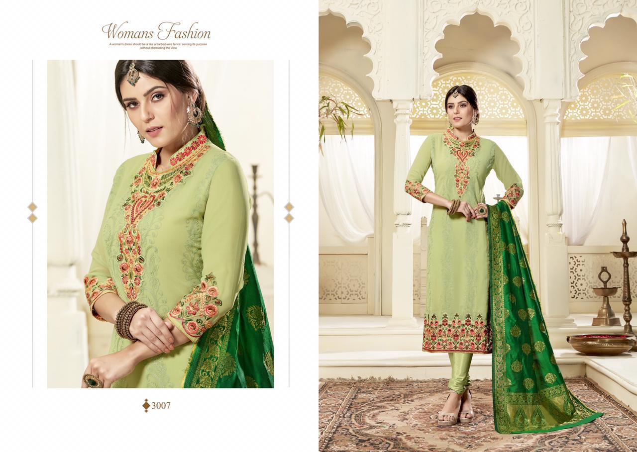 Gaama By Sarvada Creation 3001 To 3008 Series Designer Suits Beautiful Stylish Fancy Colorful Party Wear & Ethnic Wear Georgette Embroidered Dresses At Wholesale Price