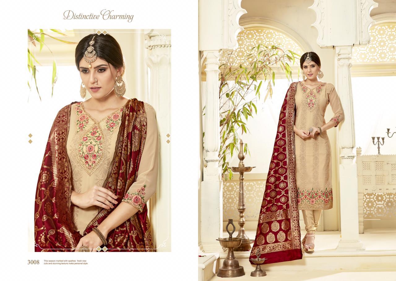 Gaama By Sarvada Creation 3001 To 3008 Series Designer Suits Beautiful Stylish Fancy Colorful Party Wear & Ethnic Wear Georgette Embroidered Dresses At Wholesale Price