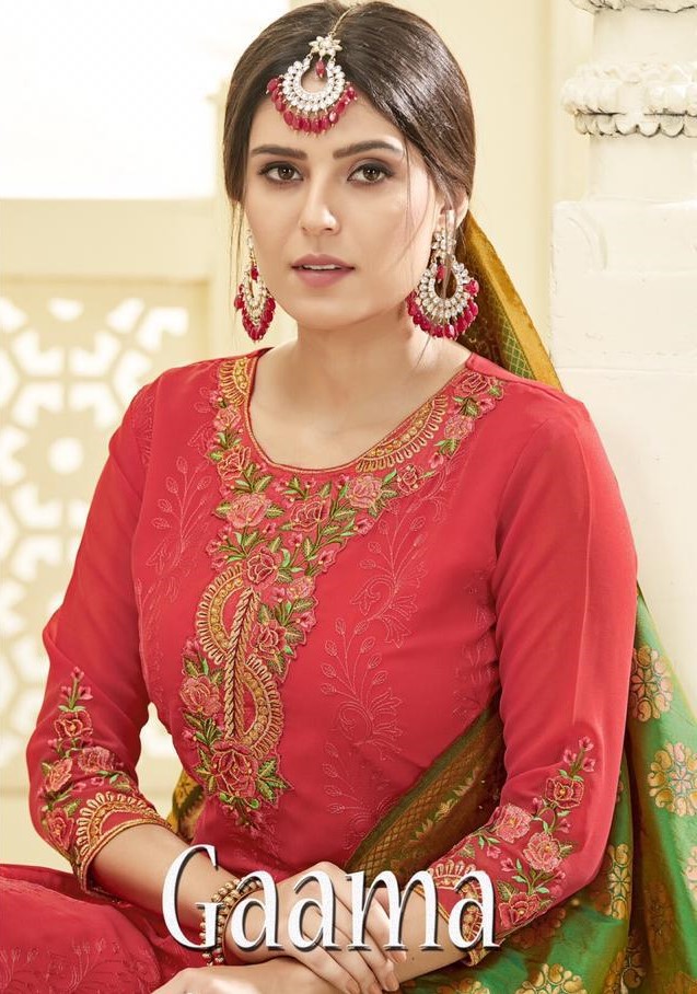 Gaama By Sarvada Creation 3001 To 3008 Series Designer Suits Beautiful Stylish Fancy Colorful Party Wear & Ethnic Wear Georgette Embroidered Dresses At Wholesale Price