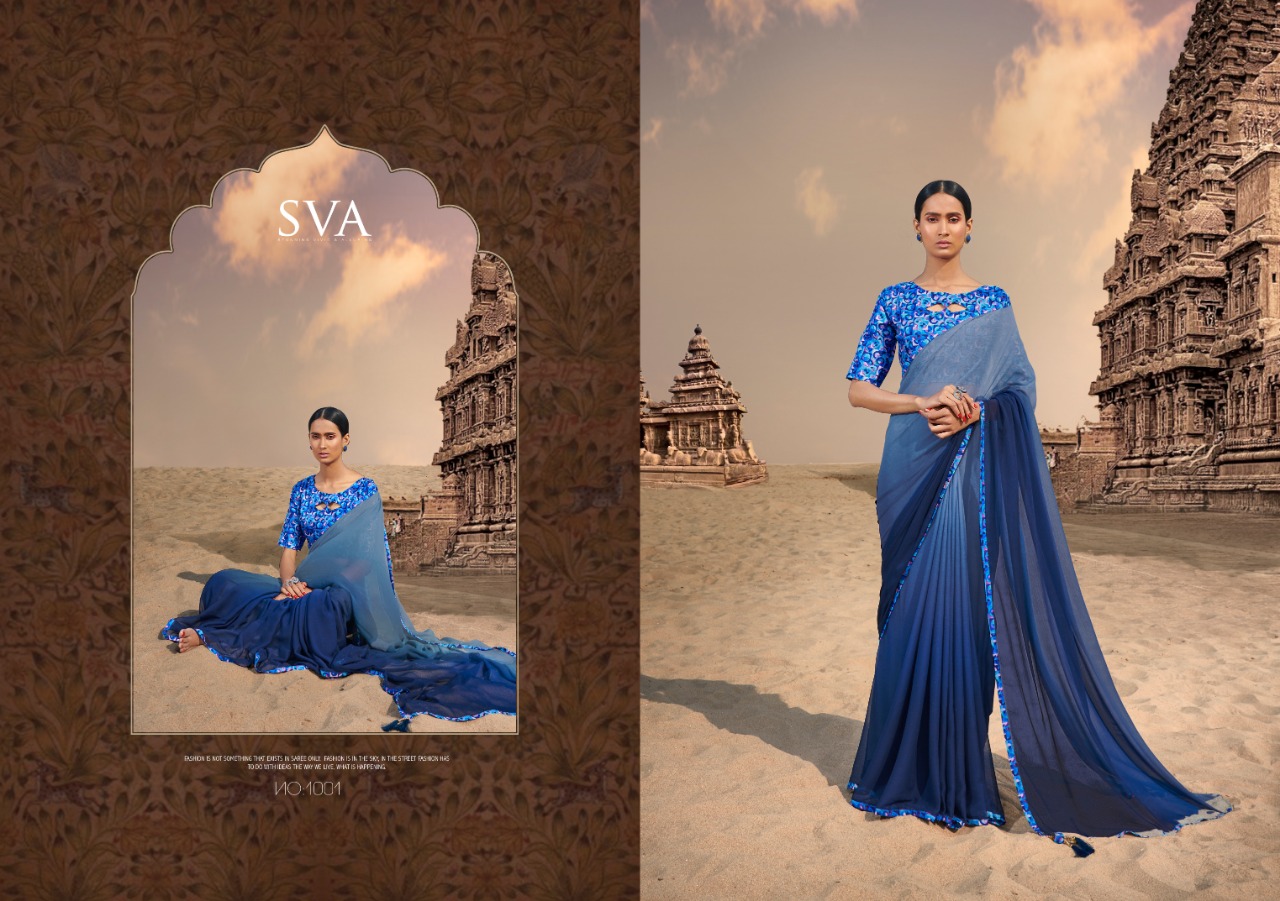 Gangawati By Sva 1001 To 1012 Series Designer Beautiful Indian Traditional Wear Colorful Fancy Party Wear & Occasional Wear Pure Chiffon Printed Sarees At Wholesale Price