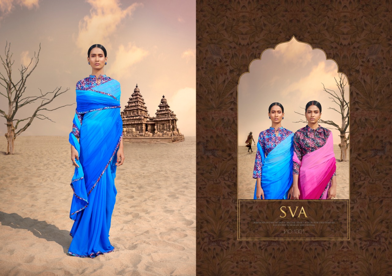 Gangawati By Sva 1001 To 1012 Series Designer Beautiful Indian Traditional Wear Colorful Fancy Party Wear & Occasional Wear Pure Chiffon Printed Sarees At Wholesale Price