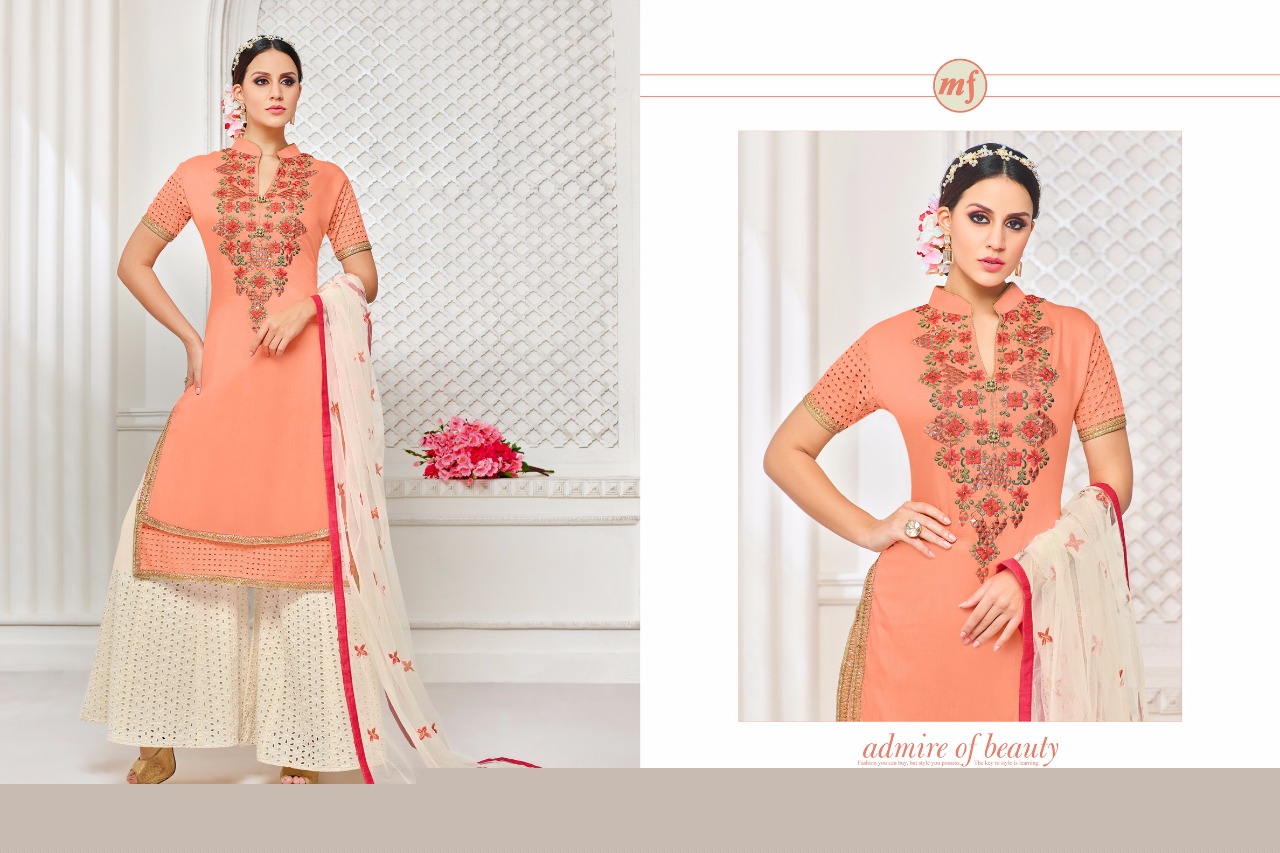 Garara Vol-1 By Mahaveer Fashion 46008 To 46013 Series Designer Suits Beautiful Stylish Fancy Colorful Party Wear & Occasional Wear Pure Muslin Silk Dresses At Wholesale Price