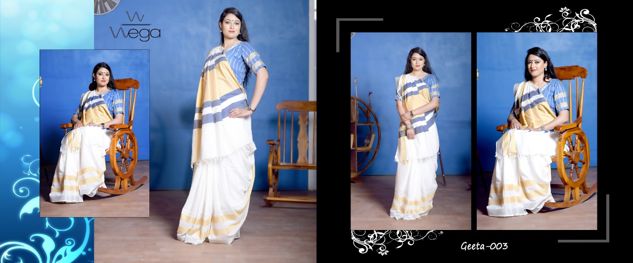 Geeta By Wega 001 To 010 Series Indian Traditional Wear Collection Beautiful Stylish Fancy Colorful Party Wear & Occasional Wear Soft Linen Cotton Slub Zari Weaving Sarees At Wholesale Price