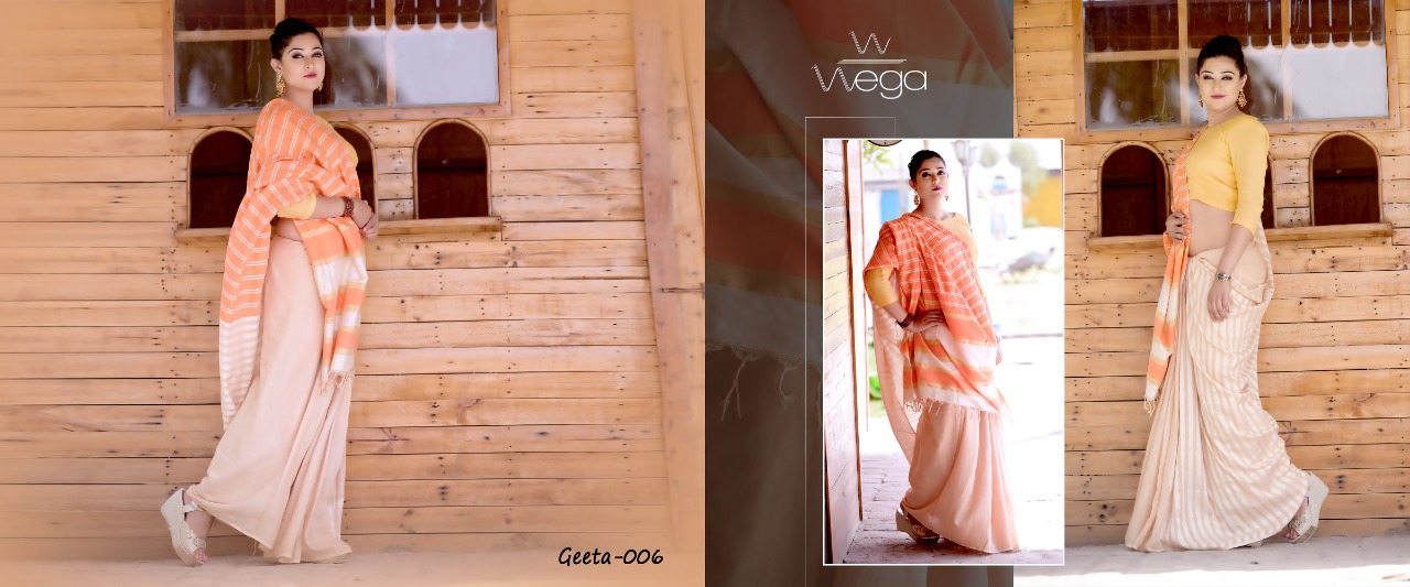 Geeta By Wega 001 To 010 Series Indian Traditional Wear Collection Beautiful Stylish Fancy Colorful Party Wear & Occasional Wear Soft Linen Cotton Slub Zari Weaving Sarees At Wholesale Price