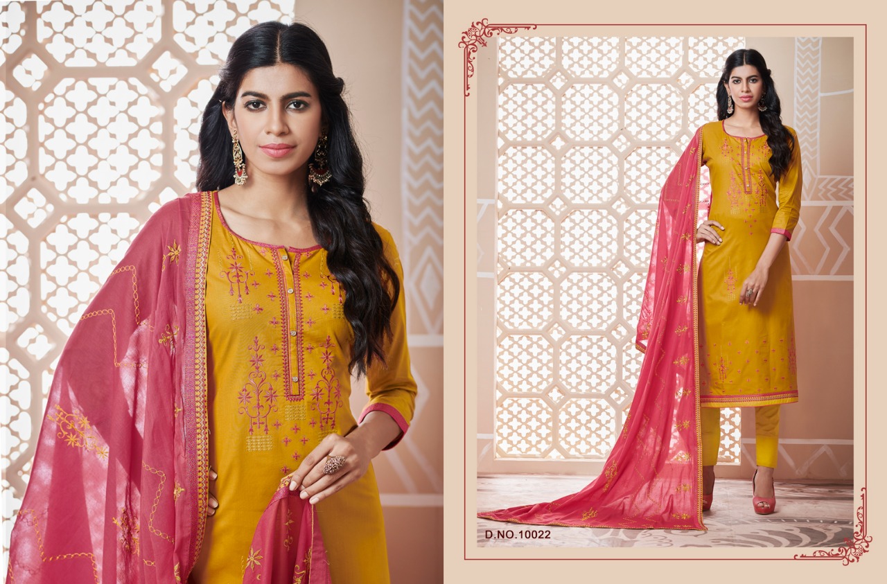 Gehana By Ramaiya 10021 To 10028 Series Designer Festive Suits Collection Beautiful Stylish Fancy Colorful Party Wear & Occasional Wear Pure Cotton With Work Dresses At Wholesale Price