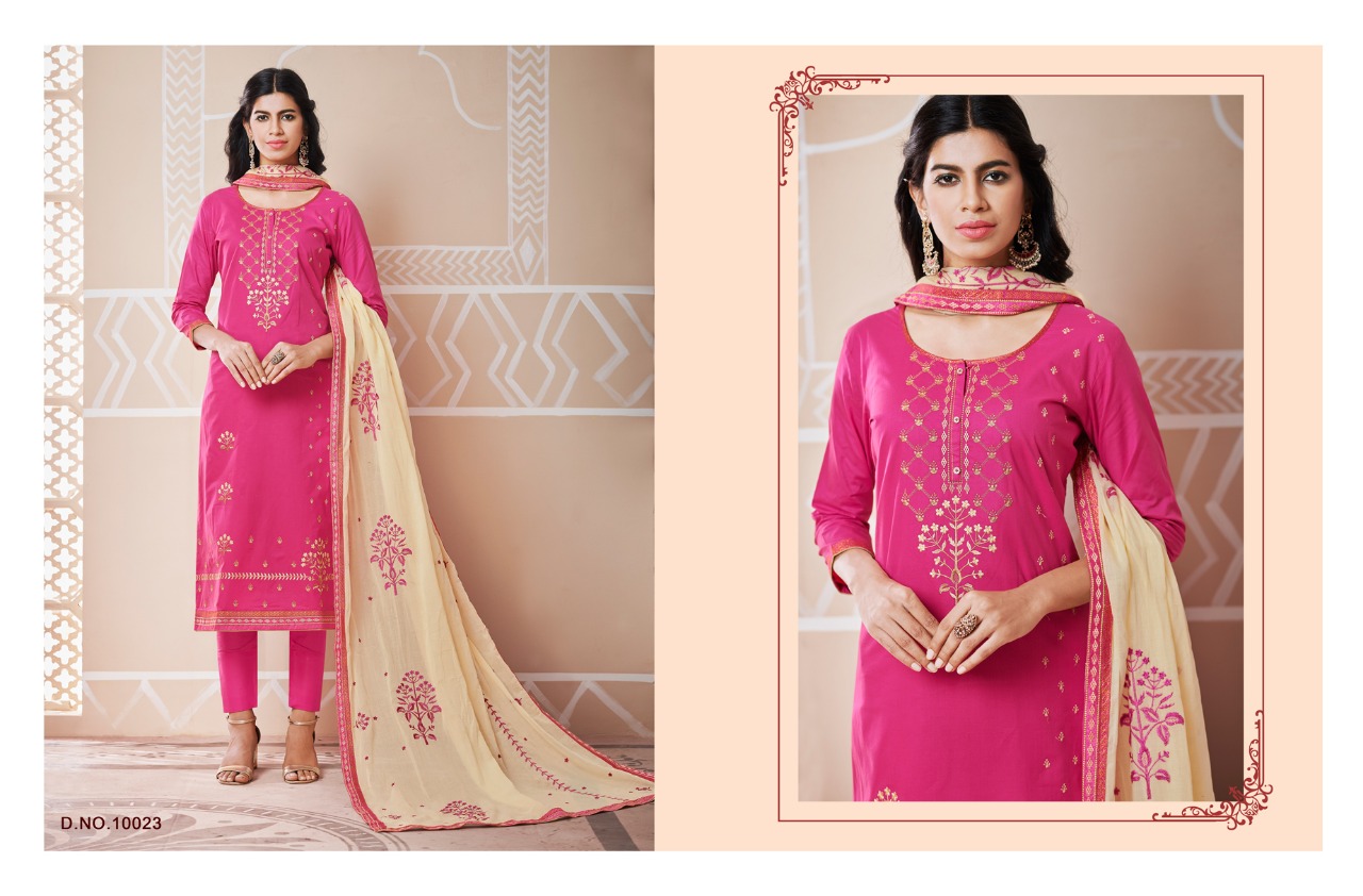 Gehana By Ramaiya 10021 To 10028 Series Designer Festive Suits Collection Beautiful Stylish Fancy Colorful Party Wear & Occasional Wear Pure Cotton With Work Dresses At Wholesale Price