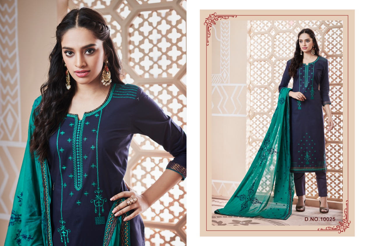 Gehana By Ramaiya 10021 To 10028 Series Designer Festive Suits Collection Beautiful Stylish Fancy Colorful Party Wear & Occasional Wear Pure Cotton With Work Dresses At Wholesale Price