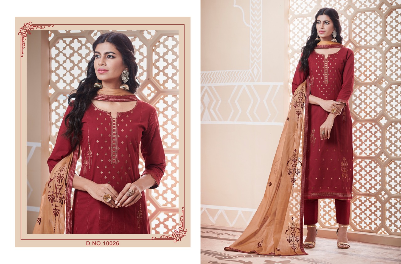 Gehana By Ramaiya 10021 To 10028 Series Designer Festive Suits Collection Beautiful Stylish Fancy Colorful Party Wear & Occasional Wear Pure Cotton With Work Dresses At Wholesale Price