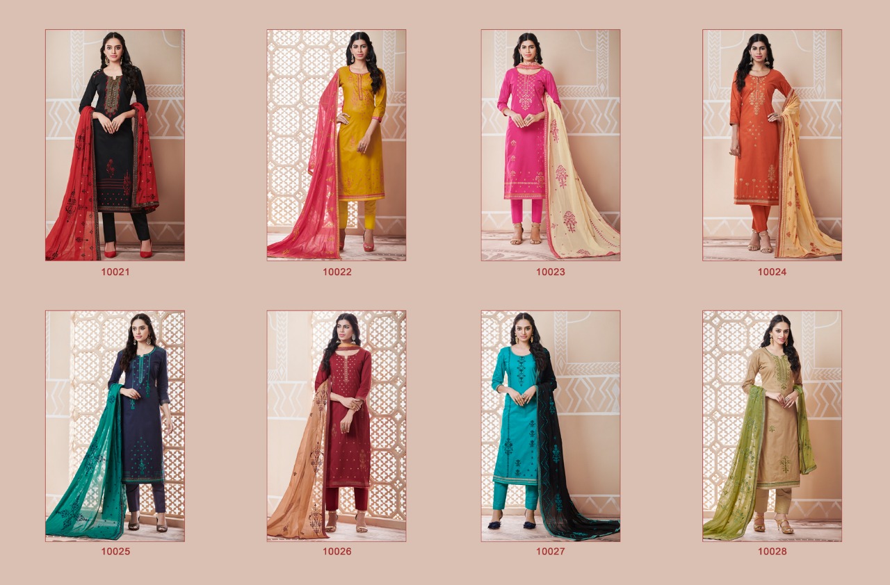 Gehana By Ramaiya 10021 To 10028 Series Designer Festive Suits Collection Beautiful Stylish Fancy Colorful Party Wear & Occasional Wear Pure Cotton With Work Dresses At Wholesale Price