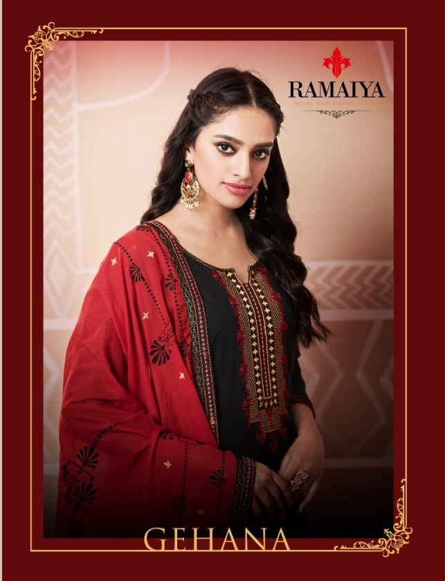 Gehana By Ramaiya 10021 To 10028 Series Designer Festive Suits Collection Beautiful Stylish Fancy Colorful Party Wear & Occasional Wear Pure Cotton With Work Dresses At Wholesale Price