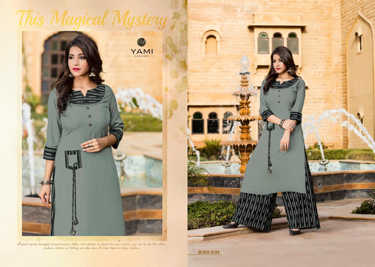 Gerua Vol-4 By Yami Fashion 3101 To 3108 Series Beautiful Stylish Fancy Colorful Casual Wear & Ethnic Wear & Ready To Wear Rayon Printed Kurtis At Wholesale Price