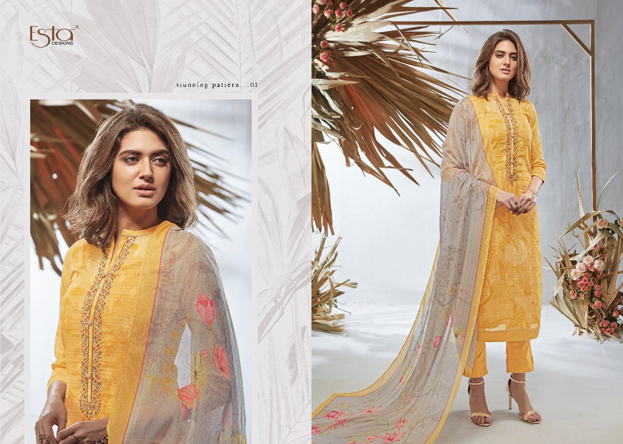 Gesture By Esta Designs 01 To 12 Series Beautiful Colorful Fancy Stylish Casual Wear & Ethnic Wear Digital Printed Cotton Lawn With Embroidery And Beads Work Dresses At Wholesale Price