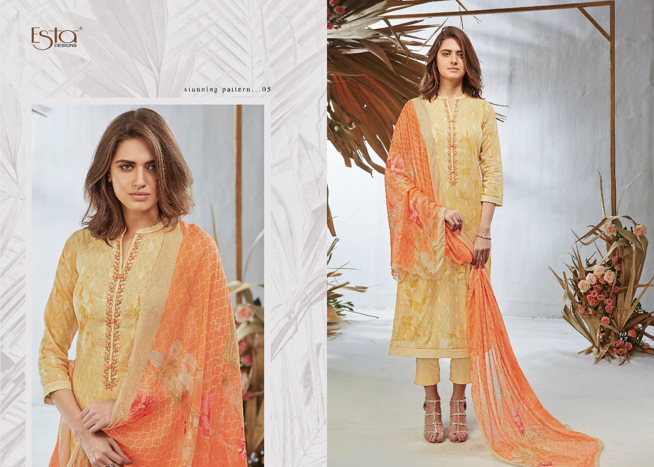 Gesture By Esta Designs 01 To 12 Series Beautiful Colorful Fancy Stylish Casual Wear & Ethnic Wear Digital Printed Cotton Lawn With Embroidery And Beads Work Dresses At Wholesale Price