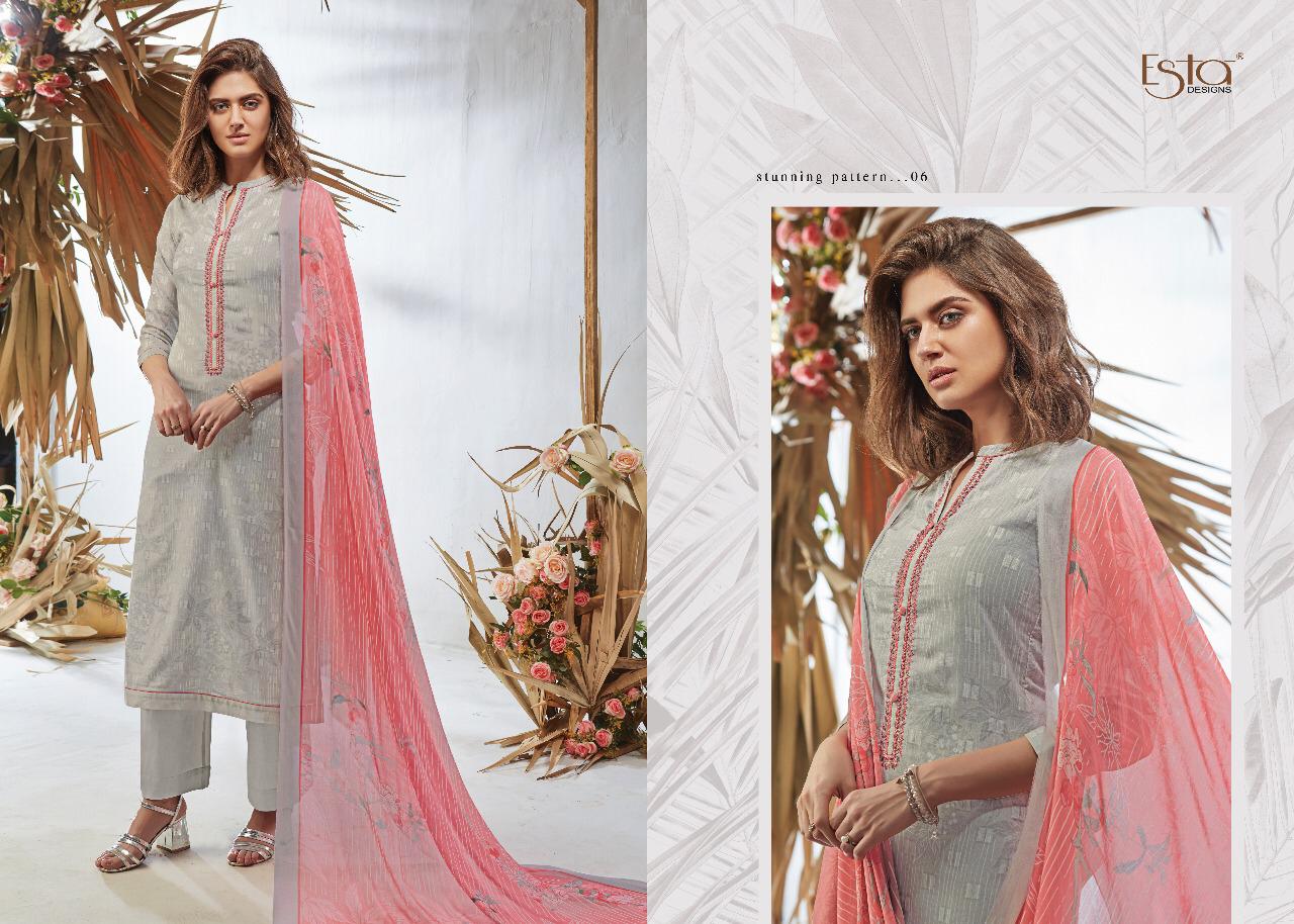 Gesture By Esta Designs 01 To 12 Series Beautiful Colorful Fancy Stylish Casual Wear & Ethnic Wear Digital Printed Cotton Lawn With Embroidery And Beads Work Dresses At Wholesale Price