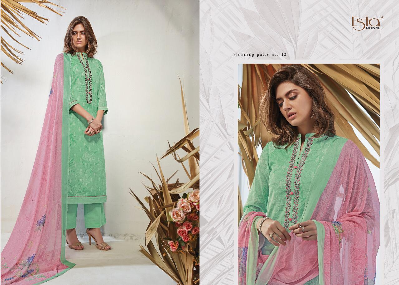 Gesture By Esta Designs 01 To 12 Series Beautiful Colorful Fancy Stylish Casual Wear & Ethnic Wear Digital Printed Cotton Lawn With Embroidery And Beads Work Dresses At Wholesale Price