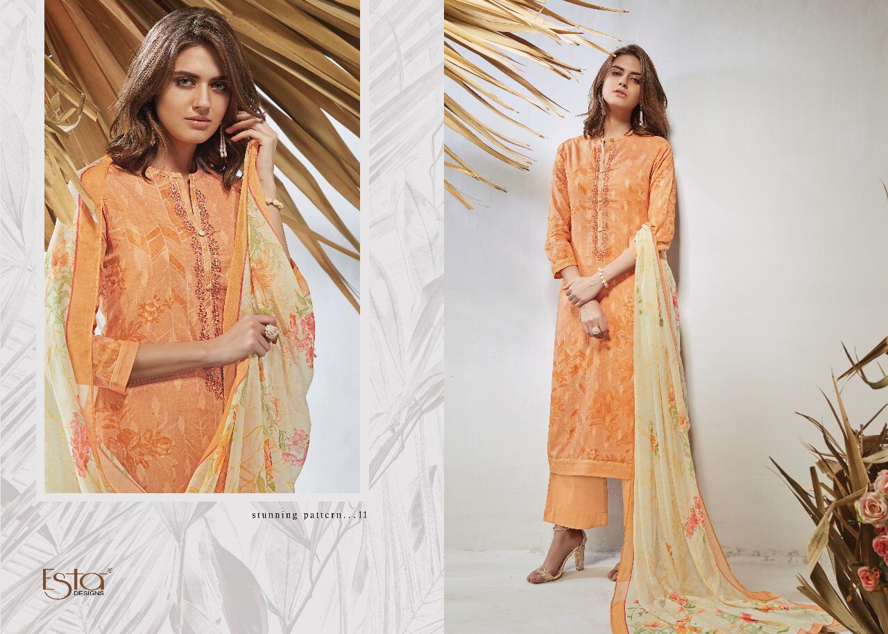 Gesture By Esta Designs 01 To 12 Series Beautiful Colorful Fancy Stylish Casual Wear & Ethnic Wear Digital Printed Cotton Lawn With Embroidery And Beads Work Dresses At Wholesale Price
