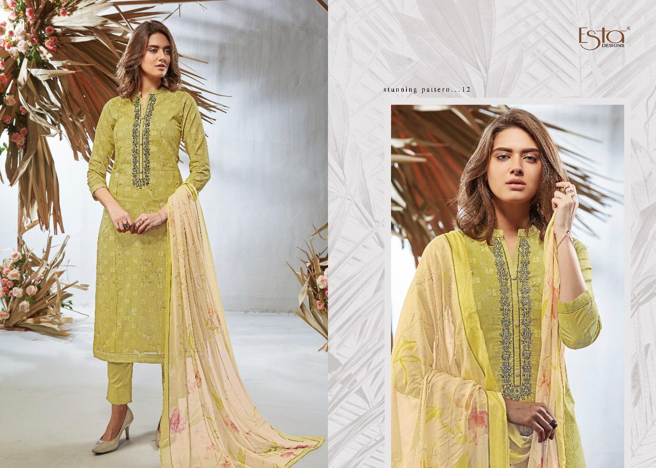 Gesture By Esta Designs 01 To 12 Series Beautiful Colorful Fancy Stylish Casual Wear & Ethnic Wear Digital Printed Cotton Lawn With Embroidery And Beads Work Dresses At Wholesale Price