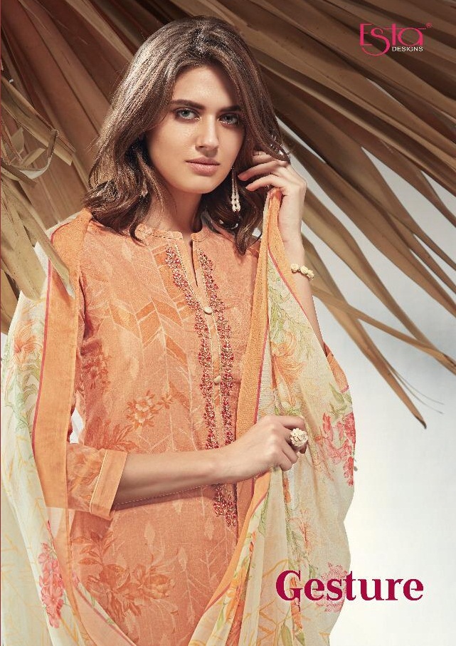 Gesture By Esta Designs 01 To 12 Series Beautiful Colorful Fancy Stylish Casual Wear & Ethnic Wear Digital Printed Cotton Lawn With Embroidery And Beads Work Dresses At Wholesale Price