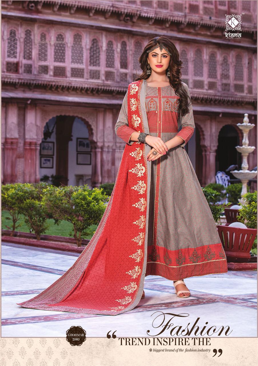 Ghoomar Vol-2 By Kiana Fashion 2001 To 2010 Series Designer Wear Collection Beautiful Stylish Fancy Colorful Party Wear & Occasional Wear Cotton Printed Gowns At Wholesale Price
