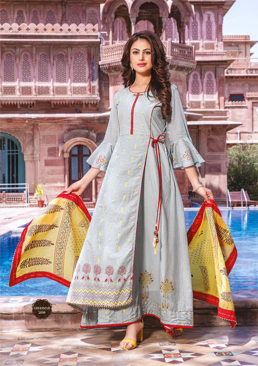 Ghoomar Vol-2 By Kiana Fashion 2001 To 2010 Series Designer Wear Collection Beautiful Stylish Fancy Colorful Party Wear & Occasional Wear Cotton Printed Gowns At Wholesale Price