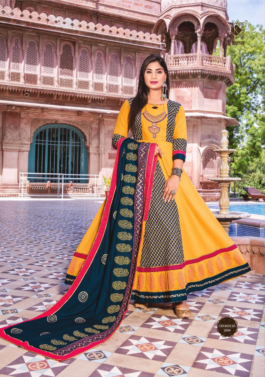 Ghoomar Vol-2 By Kiana Fashion 2001 To 2010 Series Designer Wear Collection Beautiful Stylish Fancy Colorful Party Wear & Occasional Wear Cotton Printed Gowns At Wholesale Price