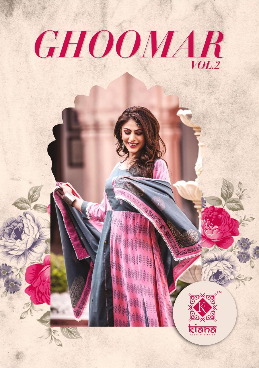 Ghoomar Vol-2 By Kiana Fashion 2001 To 2010 Series Designer Wear Collection Beautiful Stylish Fancy Colorful Party Wear & Occasional Wear Cotton  Printed Gowns At Wholesale Price