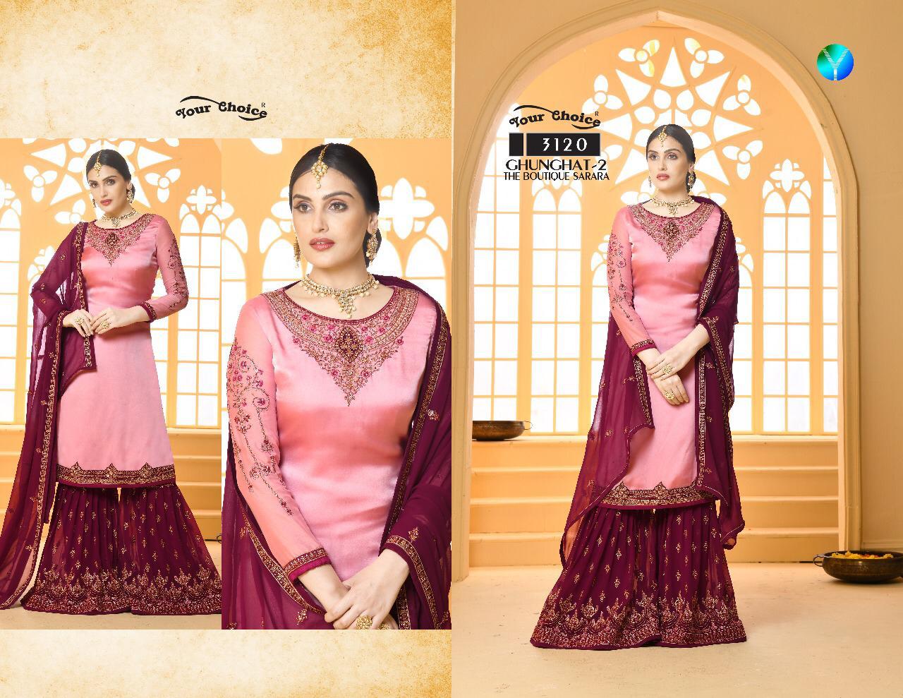 Ghunghat Vol-2 By Your Choice 3119 To 3122 Series Indian Traditional Wear Collection Beautiful Stylish Fancy Colorful Party Wear & Occasional Wear Satin Georgette Dresses At Wholesale Price