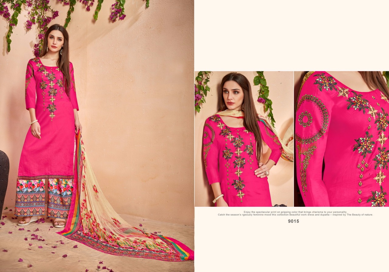 Glace By Kianaa Fashion 9015 To 9022 Series Beautiful Suits Colorful Stylish Fancy Casual Wear & Ethnic Wear Glace Cotton With Work Dresses At Wholesale Price