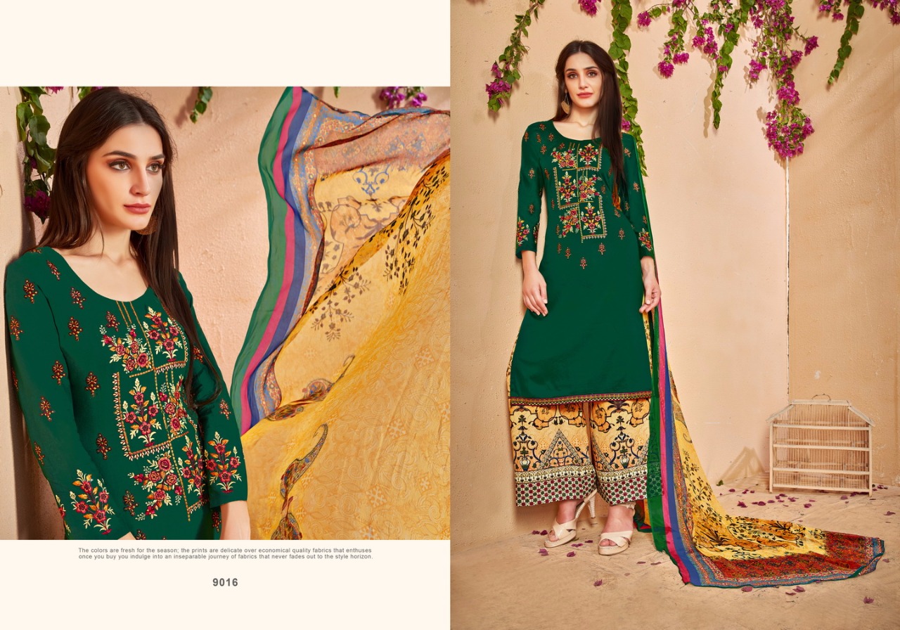 Glace By Kianaa Fashion 9015 To 9022 Series Beautiful Suits Colorful Stylish Fancy Casual Wear & Ethnic Wear Glace Cotton With Work Dresses At Wholesale Price