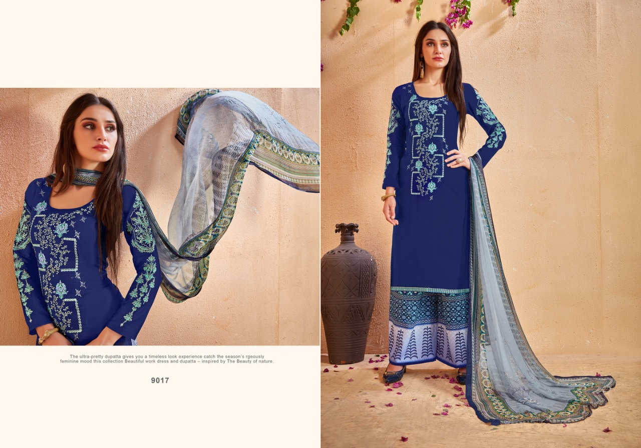 Glace By Kianaa Fashion 9015 To 9022 Series Beautiful Suits Colorful Stylish Fancy Casual Wear & Ethnic Wear Glace Cotton With Work Dresses At Wholesale Price