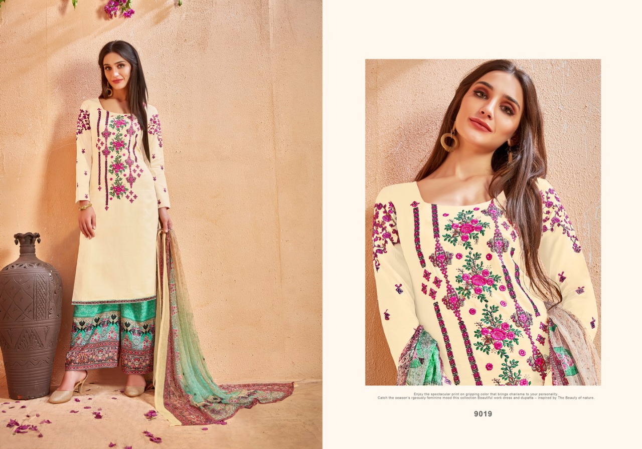 Glace By Kianaa Fashion 9015 To 9022 Series Beautiful Suits Colorful Stylish Fancy Casual Wear & Ethnic Wear Glace Cotton With Work Dresses At Wholesale Price