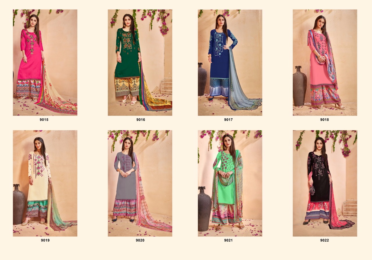 Glace By Kianaa Fashion 9015 To 9022 Series Beautiful Suits Colorful Stylish Fancy Casual Wear & Ethnic Wear Glace Cotton With Work Dresses At Wholesale Price