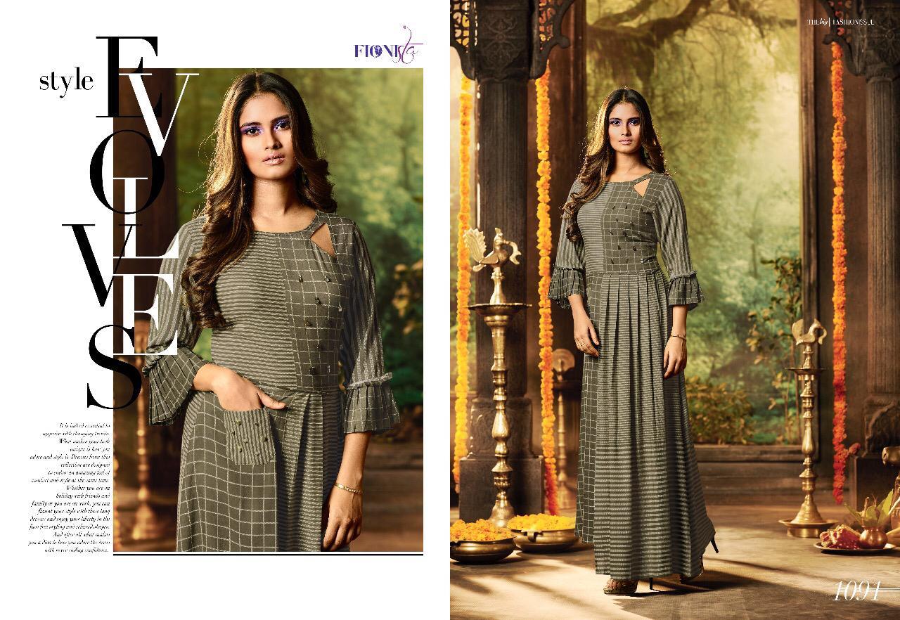 Glam Girl By Fionista 1091 To 1099 Series Beautiful Stylish Fancy Colorful Designer Party Wear & Ethnic Wear & Ready To Wear Heavy Rayon Digital Kurtis At Wholesale Price