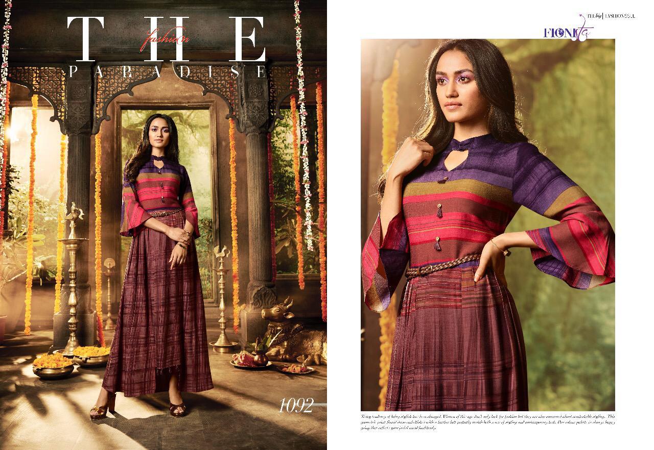 Glam Girl By Fionista 1091 To 1099 Series Beautiful Stylish Fancy Colorful Designer Party Wear & Ethnic Wear & Ready To Wear Heavy Rayon Digital Kurtis At Wholesale Price