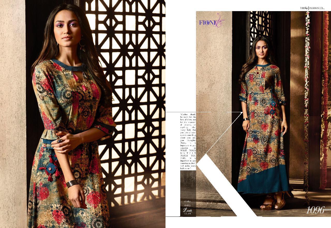 Glam Girl By Fionista 1091 To 1099 Series Beautiful Stylish Fancy Colorful Designer Party Wear & Ethnic Wear & Ready To Wear Heavy Rayon Digital Kurtis At Wholesale Price