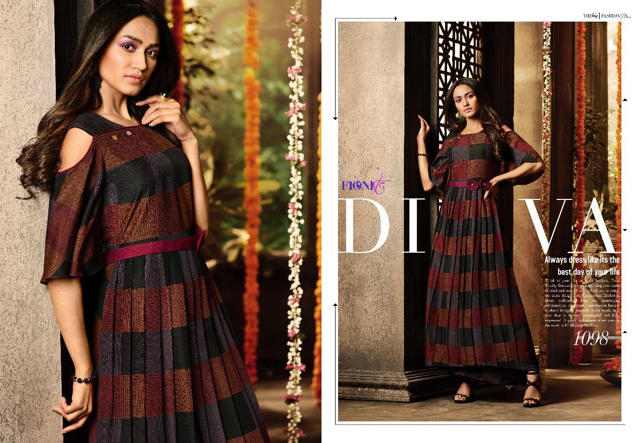 Glam Girl By Fionista 1091 To 1099 Series Beautiful Stylish Fancy Colorful Designer Party Wear & Ethnic Wear & Ready To Wear Heavy Rayon Digital Kurtis At Wholesale Price