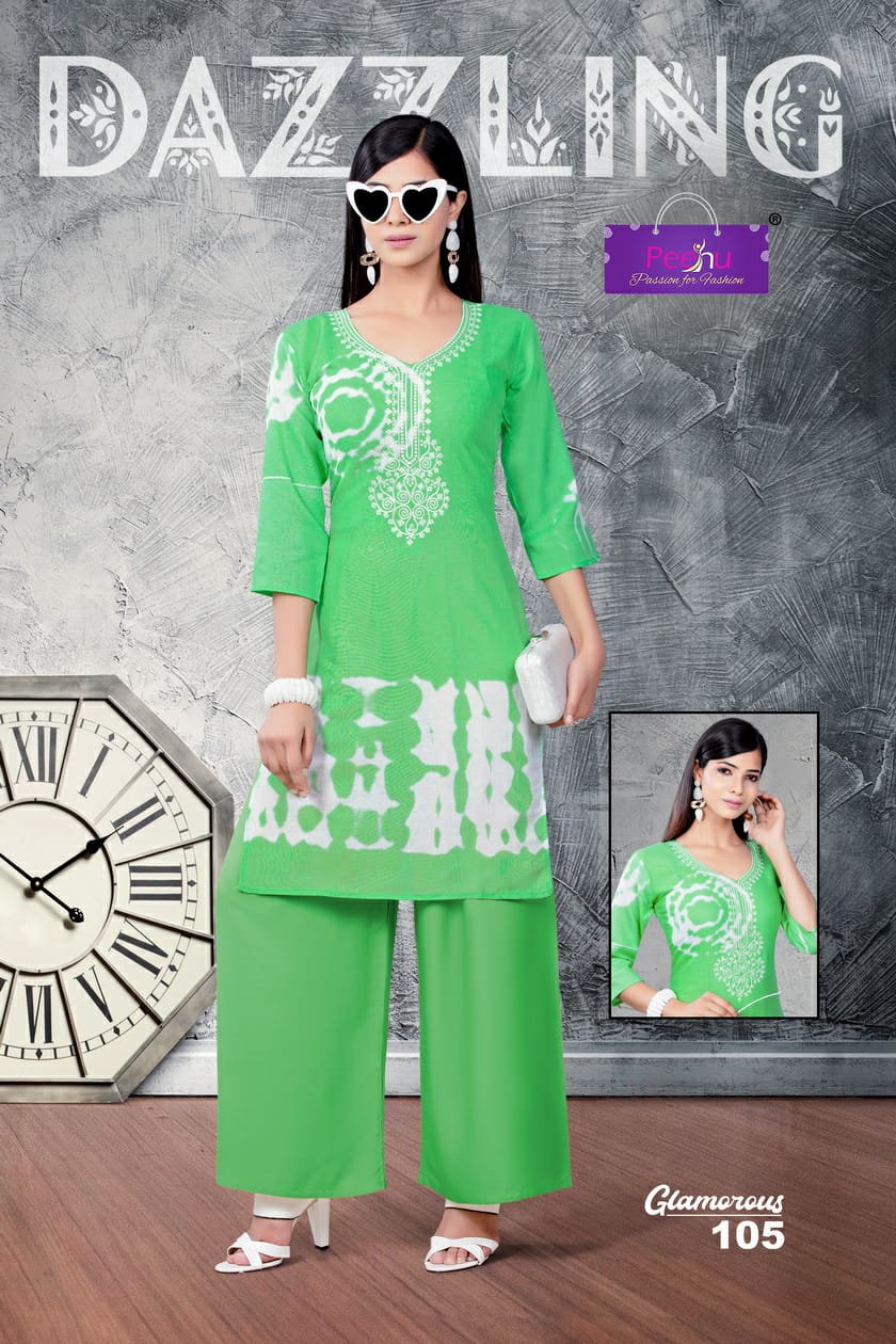 Glamoruos By Peehu 101 To 108 Series Stylish Fancy Beautiful Colorful Casual Wear & Ethnic Wear Cotton Printed Kurtis At Wholesale Price