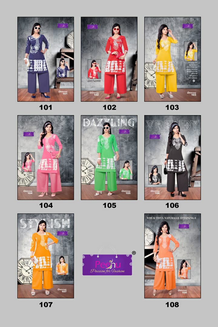 Glamoruos By Peehu 101 To 108 Series Stylish Fancy Beautiful Colorful Casual Wear & Ethnic Wear Cotton Printed Kurtis At Wholesale Price