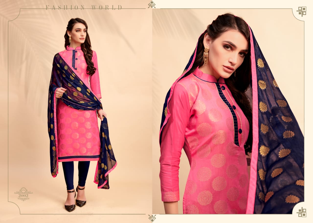 Glamour Vol-2 By Smf 2001 To 2012 Series Beautiful Suits Colorful Stylish Fancy Party Wear & Ethnic Wear Cotton Jacquard Dresses At Wholesale Price