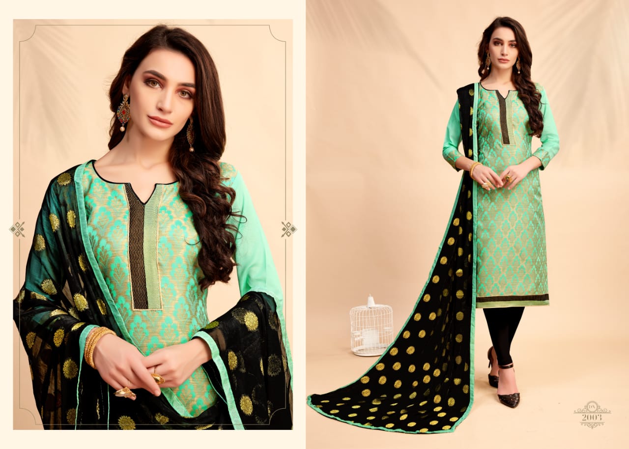 Glamour Vol-2 By Smf 2001 To 2012 Series Beautiful Suits Colorful Stylish Fancy Party Wear & Ethnic Wear Cotton Jacquard Dresses At Wholesale Price