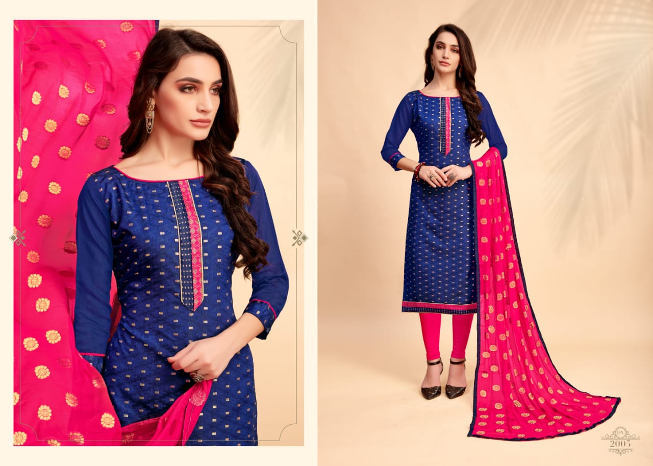 Glamour Vol-2 By Smf 2001 To 2012 Series Beautiful Suits Colorful Stylish Fancy Party Wear & Ethnic Wear Cotton Jacquard Dresses At Wholesale Price