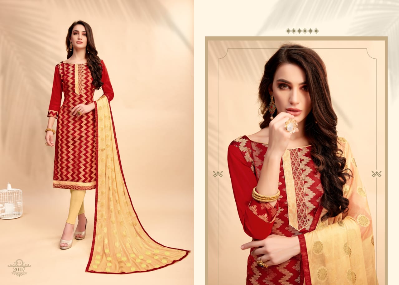 Glamour Vol-2 By Smf 2001 To 2012 Series Beautiful Suits Colorful Stylish Fancy Party Wear & Ethnic Wear Cotton Jacquard Dresses At Wholesale Price