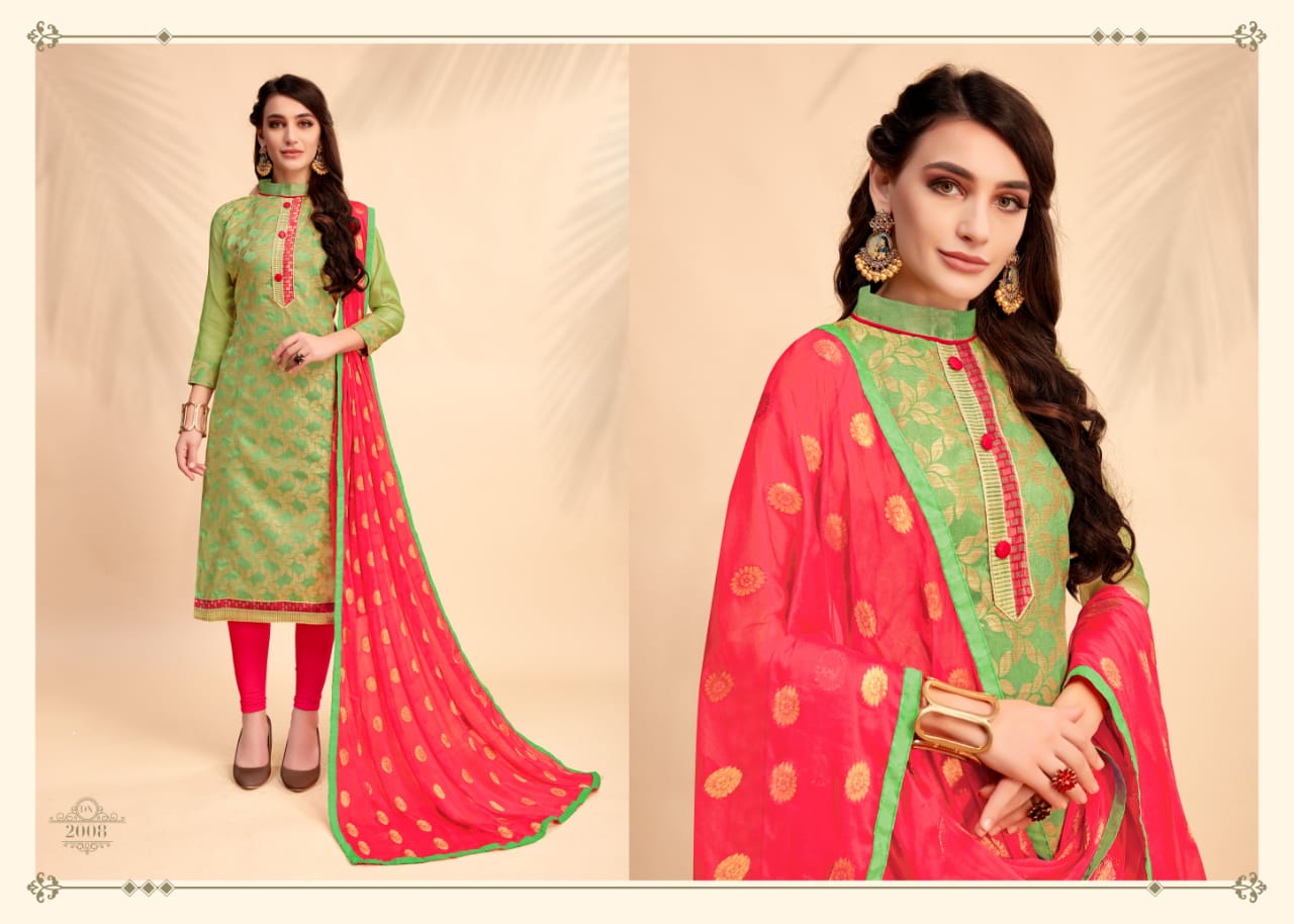 Glamour Vol-2 By Smf 2001 To 2012 Series Beautiful Suits Colorful Stylish Fancy Party Wear & Ethnic Wear Cotton Jacquard Dresses At Wholesale Price