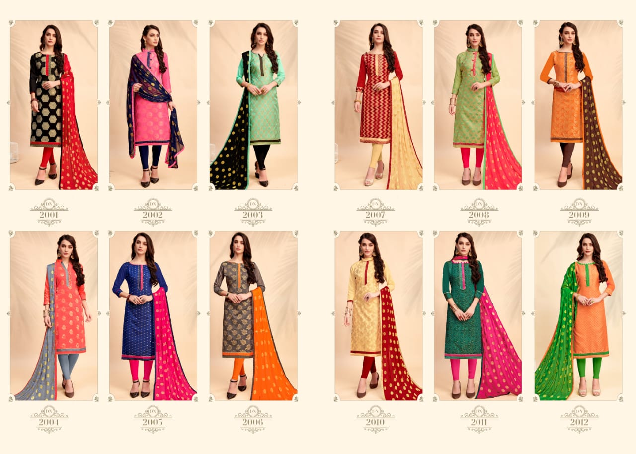 Glamour Vol-2 By Smf 2001 To 2012 Series Beautiful Suits Colorful Stylish Fancy Party Wear & Ethnic Wear Cotton Jacquard Dresses At Wholesale Price